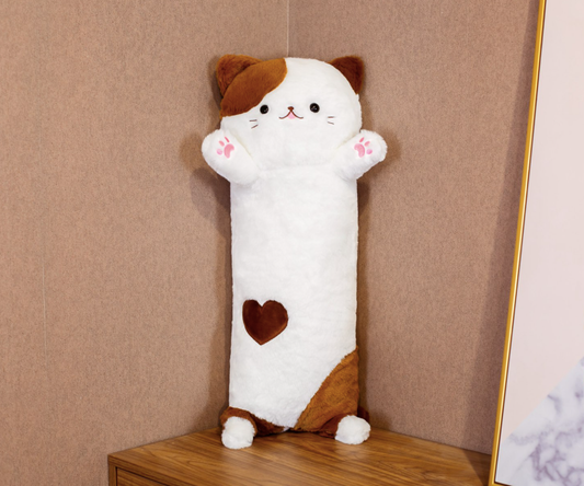 Coussin en peluche chat kawaii de 60 cm